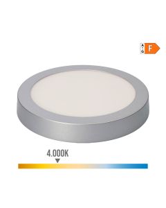 Downlight led superficie redondo 20w 1500lm 4000k luz dia cromado ø22x3,5cm edm