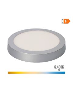 Downlight led superficie redondo 20w 1500lm 6400k luz fria ø22x3,5cm cromado edm