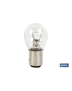LÁMPARA COFAN 2 POLOS BLANCA DESCENTRADA P215W (BAZ15D) 12V VENTA UNITARIA COFAN