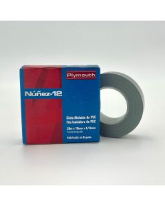 Cinta aislante pvc alta adhesión gris 20 m x 19 mm x 0,15 mm