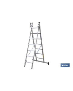 ESCALERA ALUMINIO DOBLE 11 PELDAÑOS 3,00 + 3,00 M COFAN