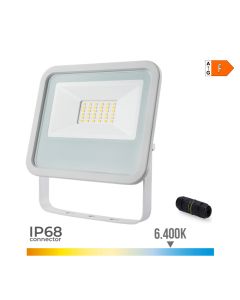 Foco proyector led blanco 30w 2370 lm 6400k luz fria 15,8 x 2,9 x 13,5 cm