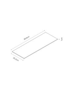 Placa madera para estanteria 1000x355x10mm haya basics