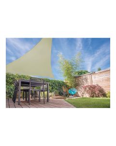 Toldo vela forma de triangulo color: arena 3,6x3,6x3,6m ambiance