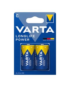 Pila varta alkalina longlife power c - lr14 (blister 2 unid.) ø26,2x50mm