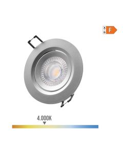 Downlight led empotrable redondo 5w 4000k luz dia color cromo ø9cm edm