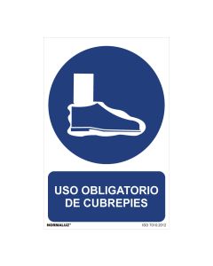 Cartel "es obligatorio el uso de cubrepies" (pvc 0,7mm) 30x40cm normaluz