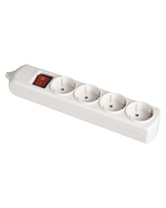 Base bipolar 4 tomas con t/tl 10/16a 250v blanco + interruptor luminoso solera 8004il