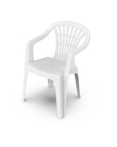 Silla apilable. respaldo bajo color: blanco 56x54x80cm, modelo: lyra progarden