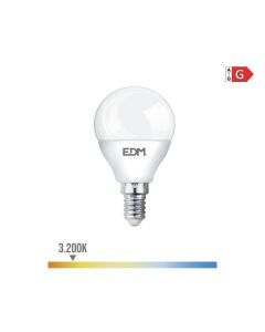 Bombilla esferica led e14 5w 400lm 3200k luz calida ø4,5x8cm edm