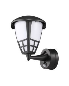 Aplique led con sensor crepuscular y movimiento 15 w 1200 lm 4000 k luz día, negro, 21,6 x 16 x 24,7 mm