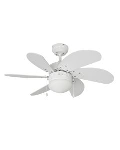 Ventilador de techo modelo aral. color blanco. potencia: 50w aspas: ø76cm edm