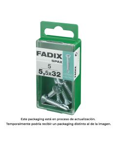 Caja s 5 unid. tornillo rosca chapa cp autot. cinc 5,5x32mm fadix