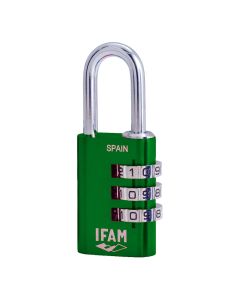 Candado col combi30 verde 30mm. arco ø5mm. con combinación. ifam