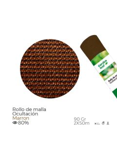 Rollo de malla de ocultacion color marron 90g 2x50m edm