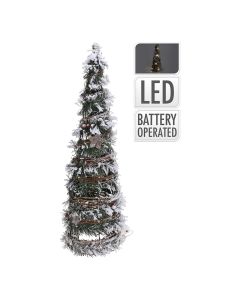 Abeto de navidad de rattan con 20 leds 40cm