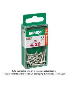 Caja 16 unid. tornillo madera spax cab. redonda wirox 4,0x20mm spax