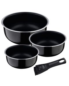 Set 3 cazos (ø16+ø18+ø20cm) click & cook bergner