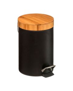 Papelera baño bambu-negro 3l colección 'natureo'