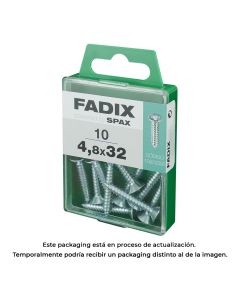 Caja m 10 unid. tornillo rosca chapa cp cinc 4,8x32mm fadix