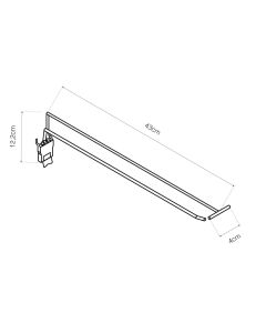 Gancho blister con barra portaprecio clip 400mm basics