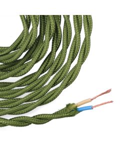 Cable textil trenzado 2x0,75mm verde 5m