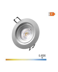 Downlight led empotrable redondo 5w 6400k luz fria. color cromo ø9cm edm