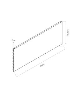 Panel gris trasero liso 1000x400x20mm basics