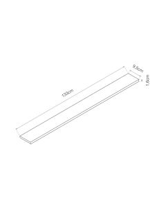 Tapa central gris expositor 1330x95x16mm basics