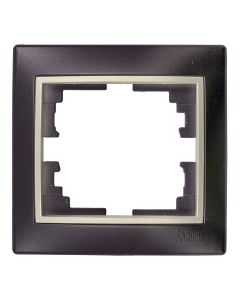 Marco para 1 elemento marco negro y aro perla 83x81x10mm. serie europa solera erp71nu