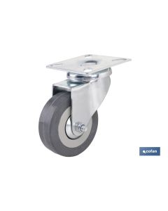 RUEDA GOMAGRIS PLACA Ø65X21MM COFAN