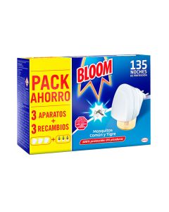 Pack ahorro insect bloom 3 unid. aparato+3 recambios mosquitos común y tigre