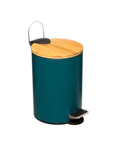 Cubo de basura de baño verde petrol 3l colección 'colors'