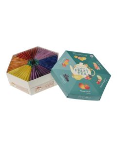 Caja de té hexagonal, 6 sabores, 60 bolsas