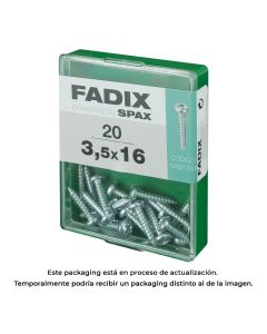 Caja m 20 unid. tornillo rosca chapa cr cinc 3,5x16mm fadix