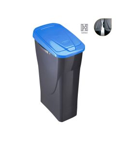 Cubo 25 litros ecobin con tapa color azul 24,5x36,5x51cm mondex