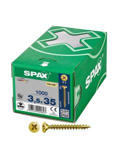 Caja 1000 unid. tornillo universal cabeza plana yellox 3,5x35mm z2
