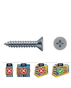 Caja 250 unid. tornillo chapa avellanado philips din/ref 7982 5,5x38mm zincado celo