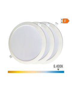 Pack 3 downlights led 18 w luz fría 6400 k