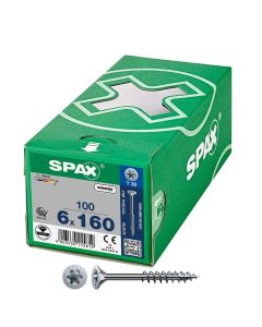 Caja 100 unid. tornillo universal cabeza plana wirox 6x160mm t30