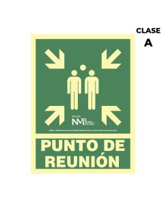 Cartel de evacuación "punto de reunion" clase a (pvc 1mm) 22.4x30cm normaluz