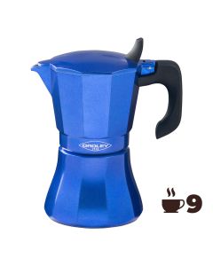 Cafetera de aluminio de 9 tazas modelo "petra" color azul