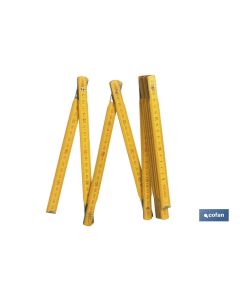 REGLA DE MADERA 2M. COLOR AMARILLO COFAN