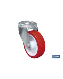 RUEDA POLIURETANO PASANTE Ø125X35MM COFAN