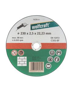 Disco corte para piedra ø230x2,5x22,23mm. 1628099 wolfcraft