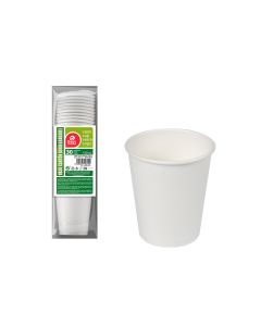 Pack con 30 unid. vasos de cartón blancos 120cc best products green