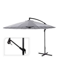 Parasol excéntrico altura maxima 3m ø300cm color: gris claro