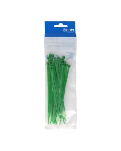 Bridas verdes 150x3,5mm nylon alta calidad (blister 25 unid.) edm