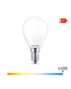 Bombilla esferica led e14 4,3w 470lm 6500k luz fria ø4,5x8,2cm philips