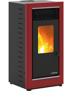 ESTUFA PELLET GRAZ S ACERO ROJO 11,67KW